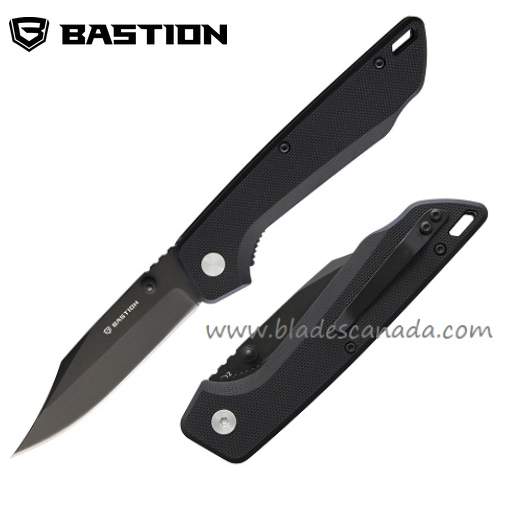Bastion Blitz Folding Knife, D2 Black, G10 Black, BSTN2401